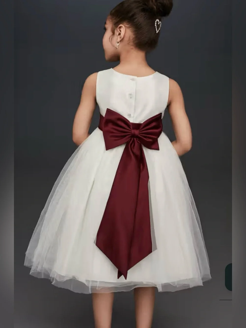 David’s Bridal Satin Flower Girl Sash with Back Bow Petal Blush Pink Wedding